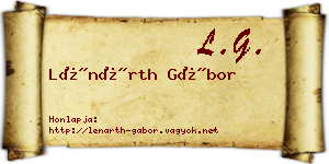 Lénárth Gábor névjegykártya