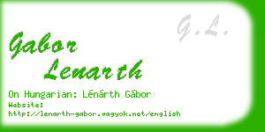 gabor lenarth business card